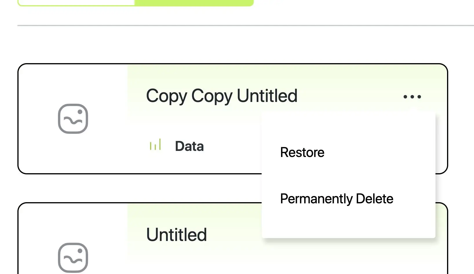 Novel platform Manage Journey feature with options to restore or permanently delete content.